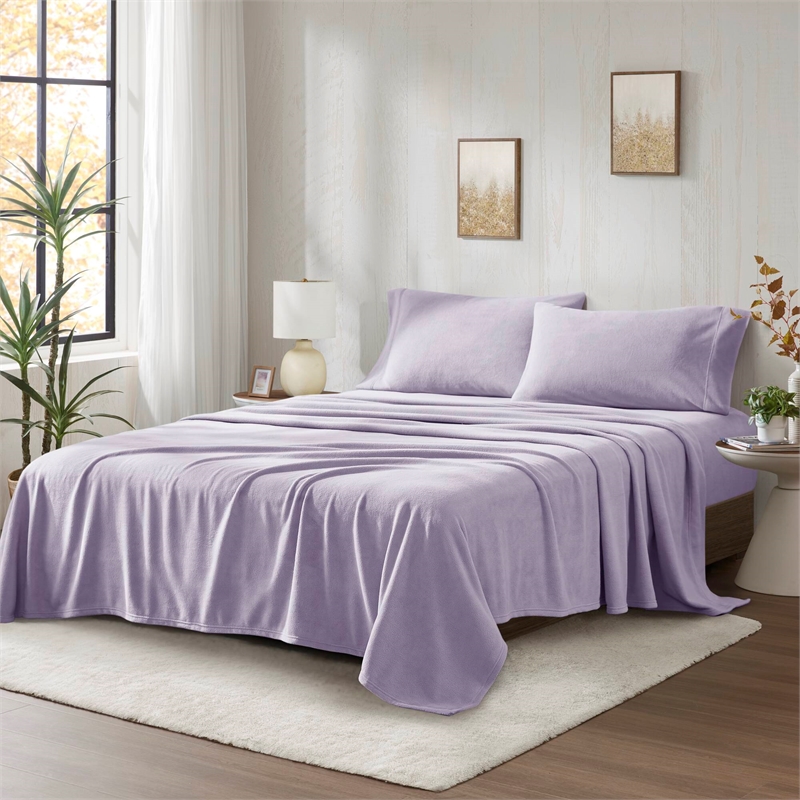 Olliix True North by Sleep Philosophy Micro Fleece Full Sheet Set in Lavender