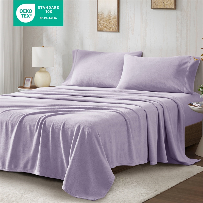 Olliix True North by Sleep Philosophy Micro Fleece Full Sheet Set in Lavender