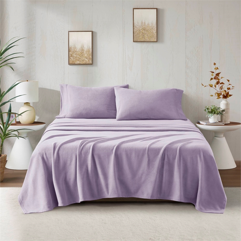 Olliix True North by Sleep Philosophy Micro Fleece Full Sheet Set in Lavender