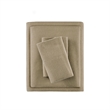 Olliix True North by Sleep Philosophy Cozy Flannel Full Sheet Set in Tan Solid