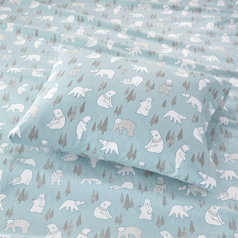 Olliix True North by Sleep Philosophy Cozy Flannel King Sheet Set in Blue
