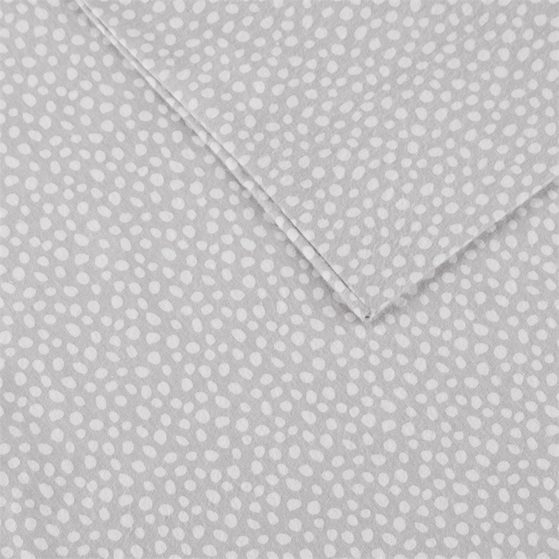 Olliix True North by Sleep Philosophy Cozy Flannel Full Sheet Set in Grey Dots