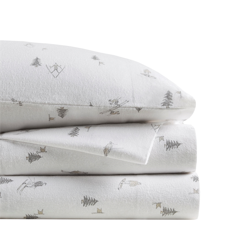 Olliix True North by Sleep Philosophy Cozy Flannel Full Sheet Set in Gray