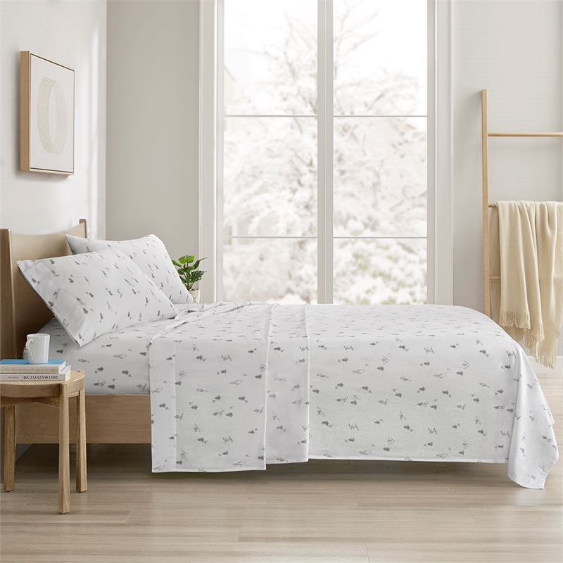 Olliix True North by Sleep Philosophy Cozy Flannel Full Sheet Set in Gray