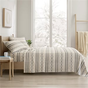 Olliix True North by Sleep Philosophy Cozy Flannel Full Sheet Set in Gray