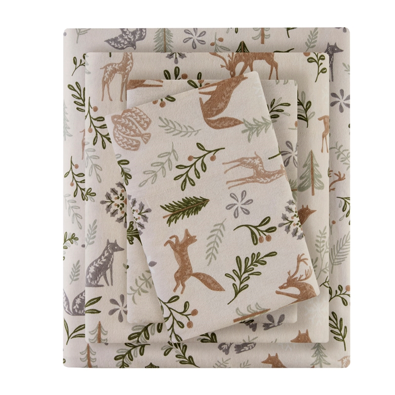 Olliix True North by Sleep Philosophy Cozy Flannel Full Sheet Set in Tan