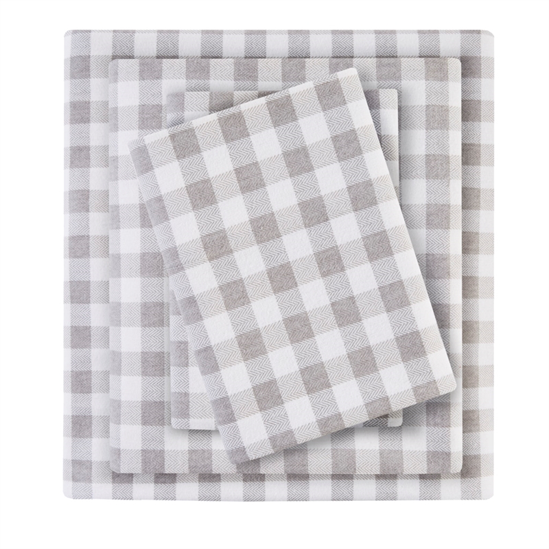 Olliix True North by Sleep Philosophy Cozy Flannel Full Sheet Set in Gray