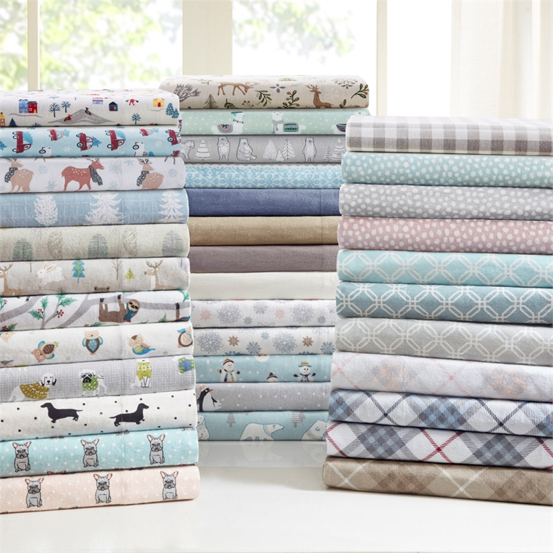 Olliix True North by Sleep Philosophy Cozy Flannel Full Sheet Set in Gray