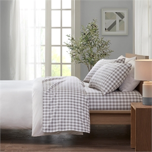 Olliix True North by Sleep Philosophy Cozy Flannel King Sheet Set in Gray