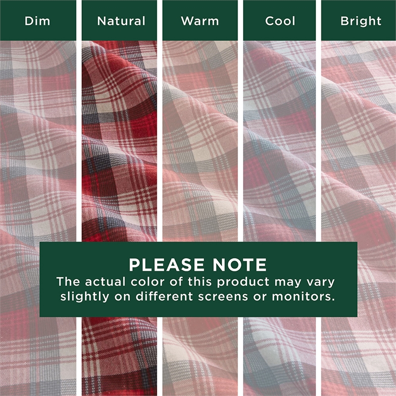 Olliix Woolrich Cotton Flannel Twin Sheet Set Cotton in Red Plaid
