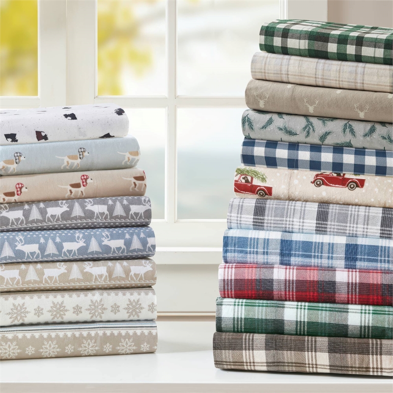 Olliix Woolrich Cotton Flannel King Sheet Set Cotton in Andrews