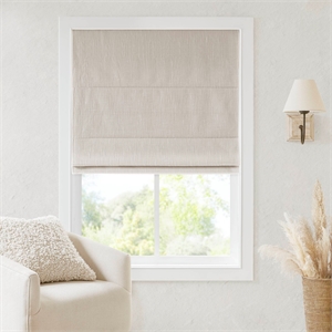 Olliix Madison Park Quincy 29x64&quot Roman Shade Polyester in Linen