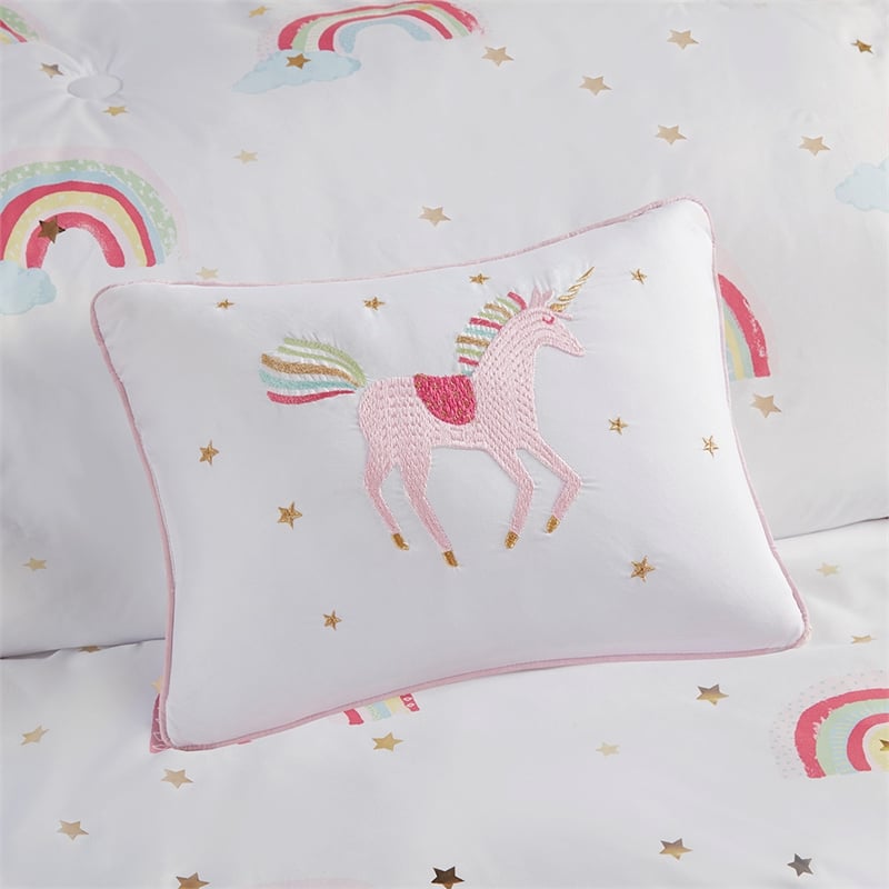 Olliix Intelligent Design Kids Alicia Twin Comforter Set Polyester in White