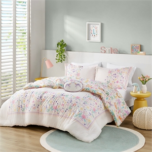 Olliix Intelligent Design Kids Lulu Twin Comforter Set Cotton in Purple