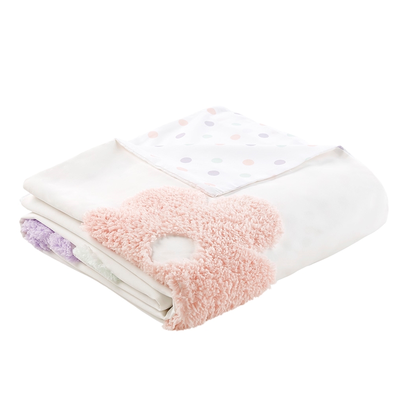 Olliix Intelligent Design Kids Gracie Twin Duvet Mini Set in White/Purple