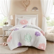 Olliix Intelligent Design Kids Gracie Twin Duvet Mini Set in White/Purple