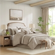 Olliix Madison Park Lacey King Comforter Set Polyester in Taupe