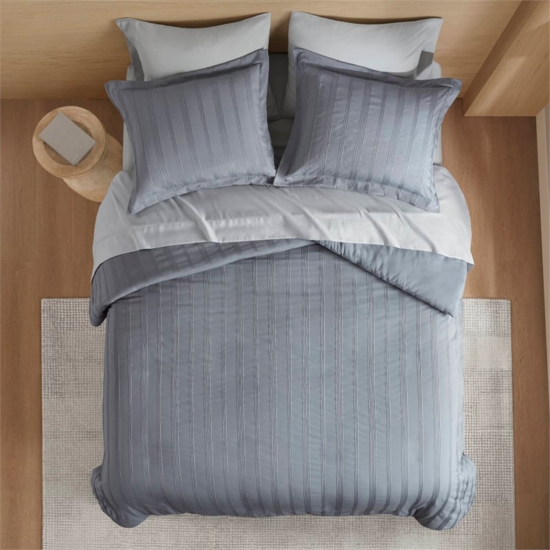 Olliix Super Listing Logan Full Duvet Set Polyester in Blue/Grey