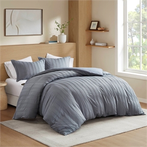 Olliix Super Listing Logan Full Duvet Set Polyester in Blue/Grey