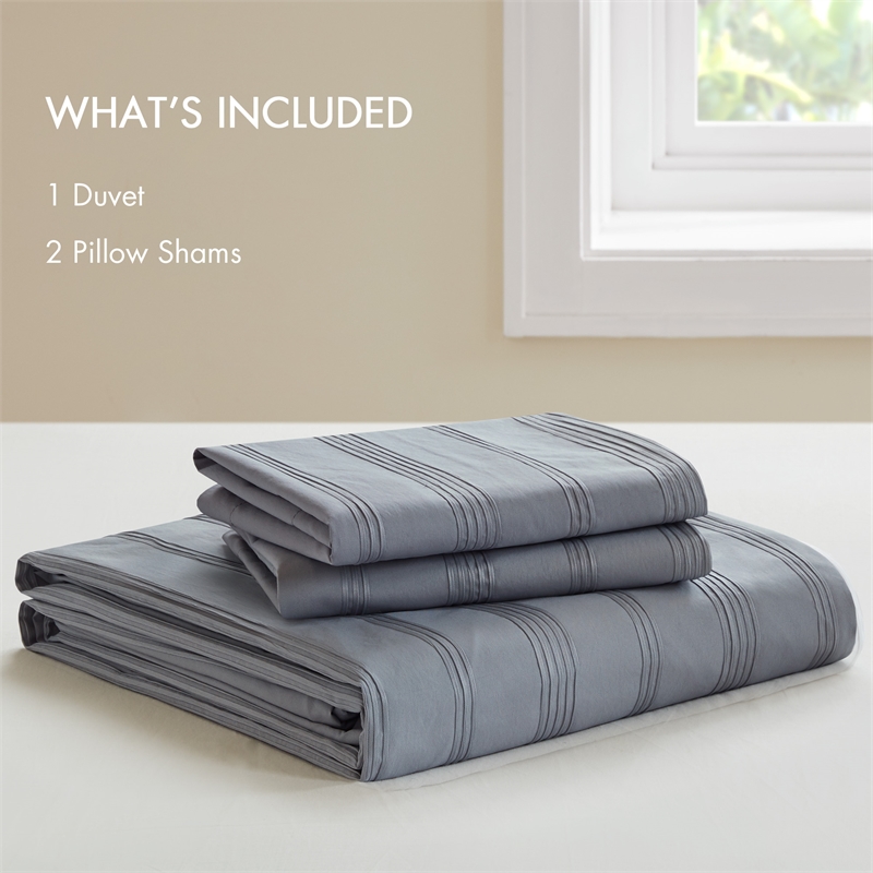 Olliix Super Listing Logan King Duvet Set Polyester in Blue/Grey