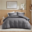Olliix Super Listing Logan Full Duvet Set Polyester in Charcoal