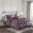 Olliix Madison Park Laurel King Comforter Set Polyester in Plum