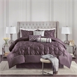 Olliix Madison Park Laurel King Comforter Set Polyester in Plum