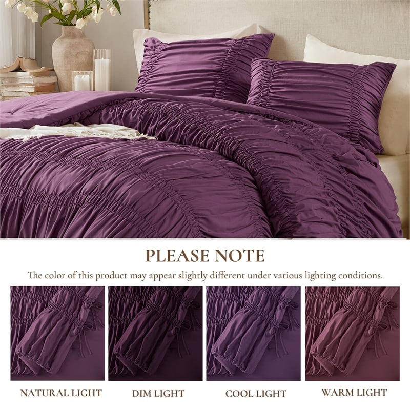 Olliix 510 Design Mia King Comforter Set Microfiber in Purple