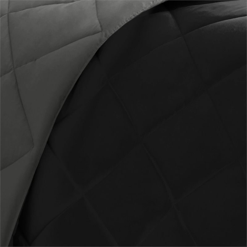 Olliix Madison Park Essentials Larkspur King Comforter Mini Set in Black/Grey