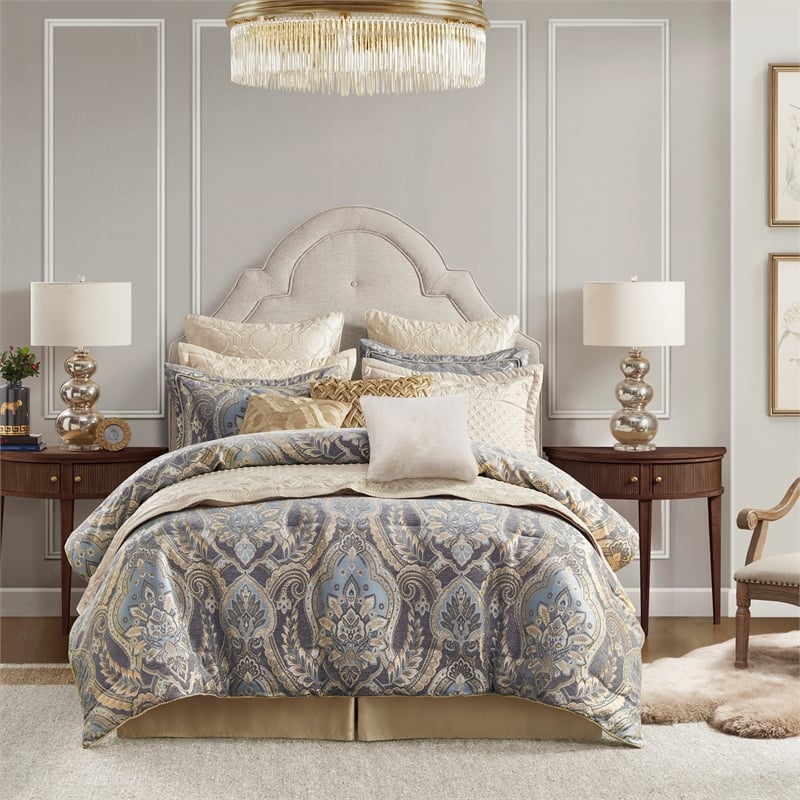 Olliix Croscill Classics Julius King Comforter Set Polyester in Blue/Grey