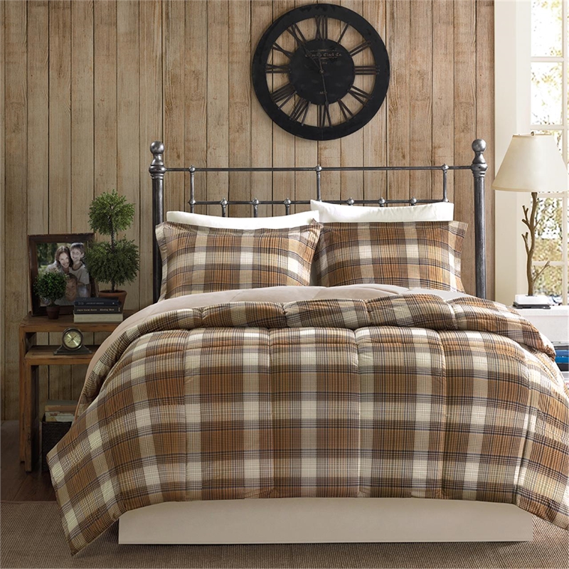 Olliix Woolrich Lumberjack Twin Comforter Mini Set Microfiber in Multi