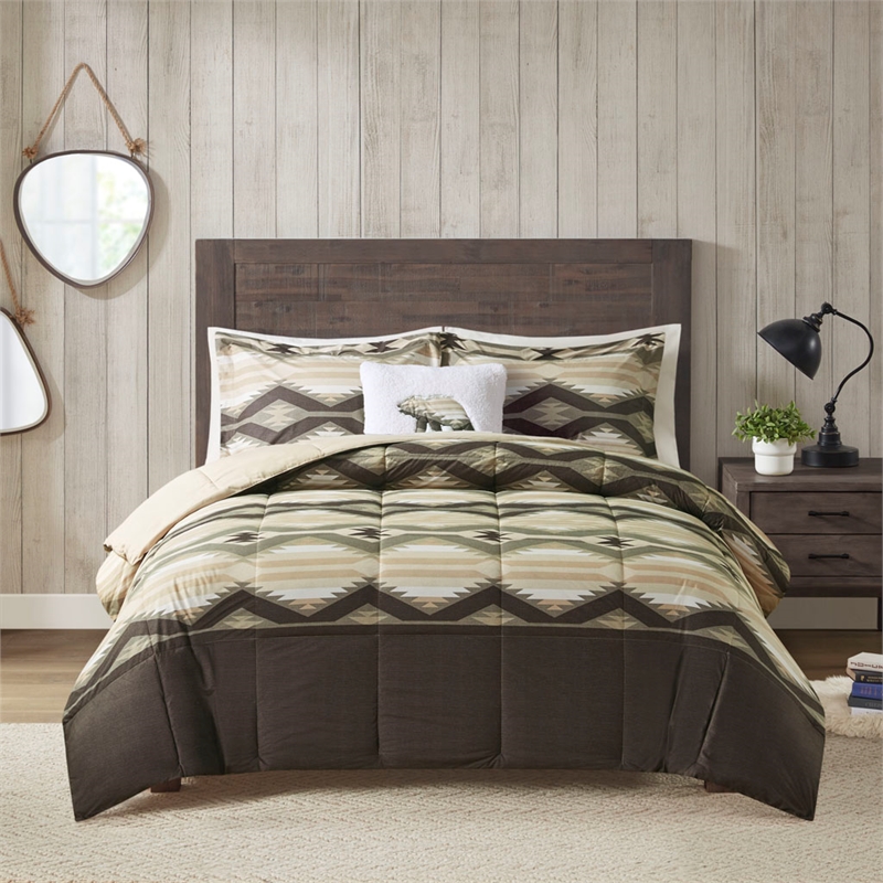 Olliix Woolrich Emmet Creek King Comforter Set Polyester in Brown