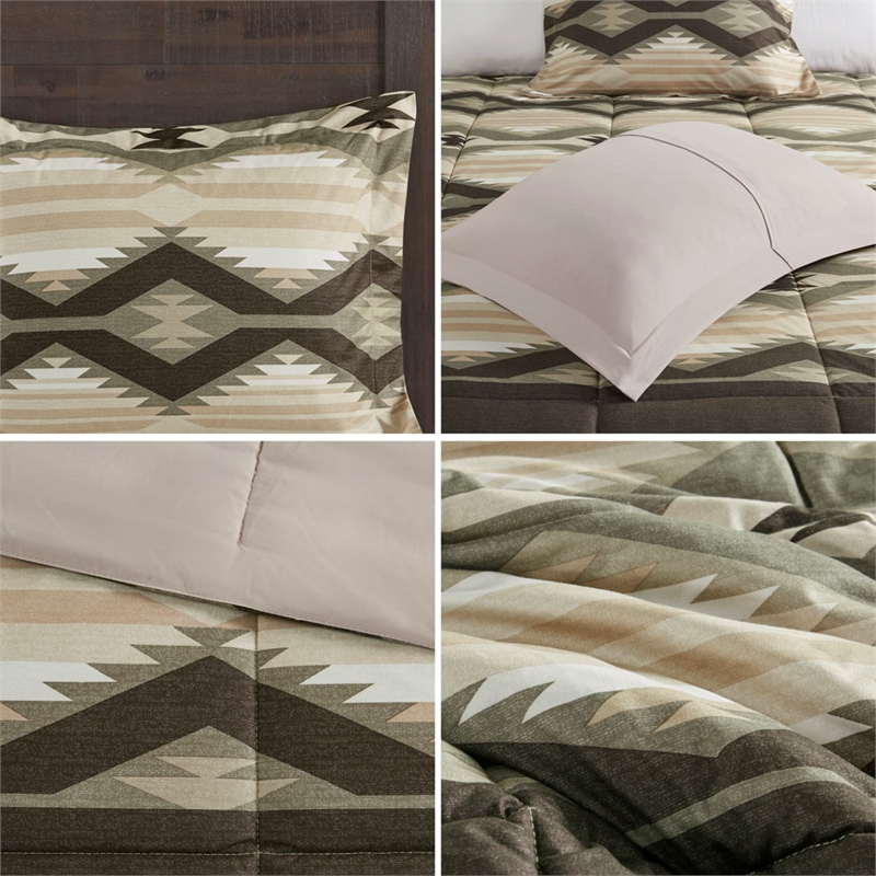 Olliix Woolrich Emmet Creek King Comforter Set Polyester in Brown
