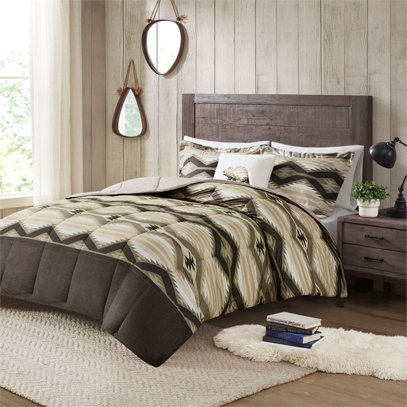 Olliix Woolrich Emmet Creek King Comforter Set Polyester in Brown