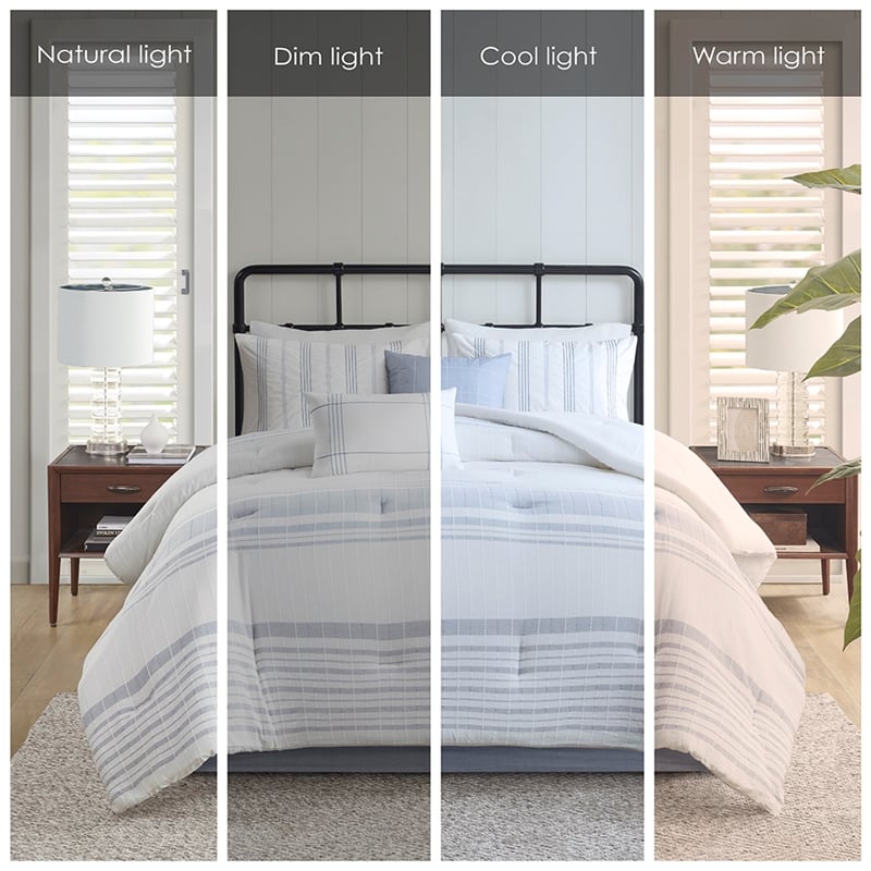 Olliix Harbor House Blue Morgan Full Comforter Set Cotton in White/Blue