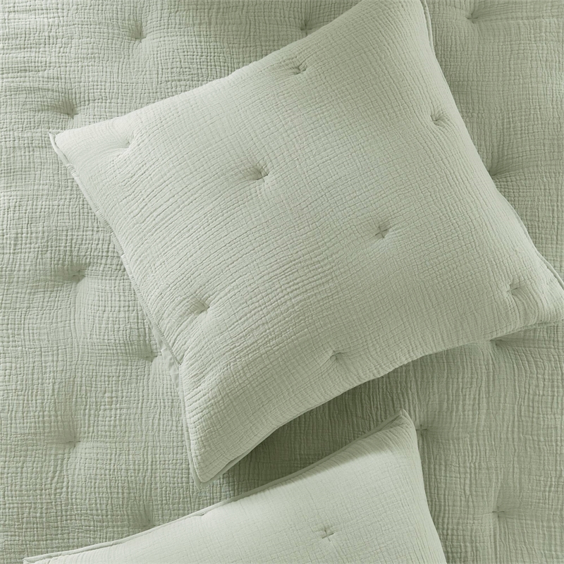 Olliix Harbor House Blue Breeze King Quilt Set Cotton in Sage