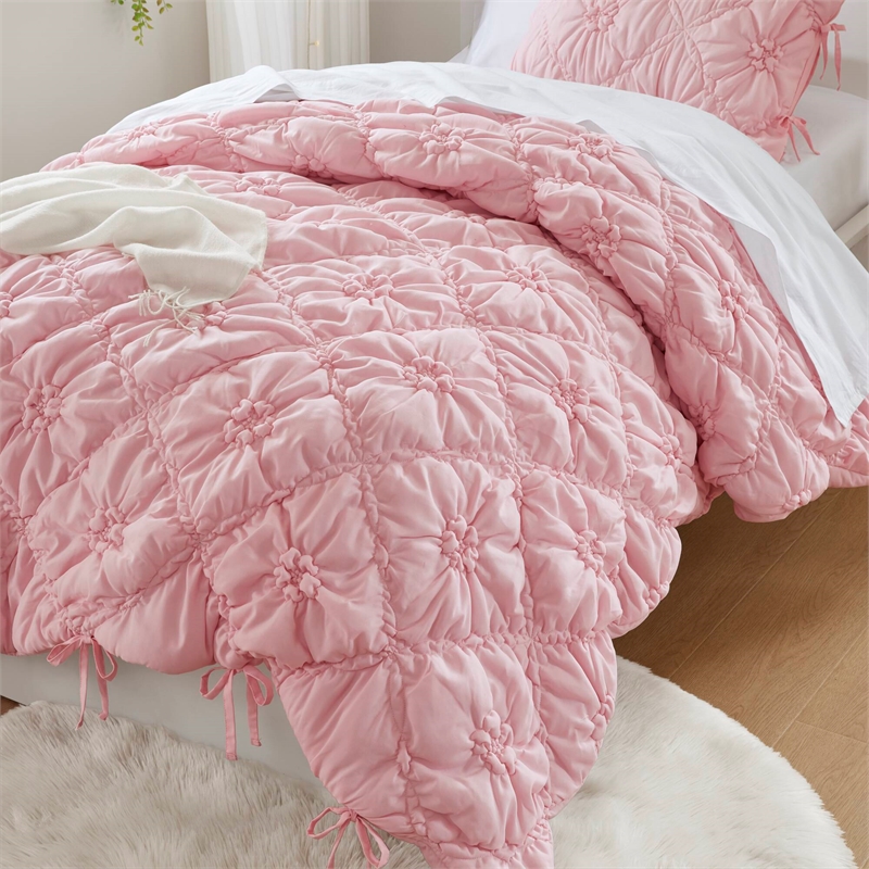 Olliix Intelligent Design Lily Twin Comforter Set Microfiber in Pink