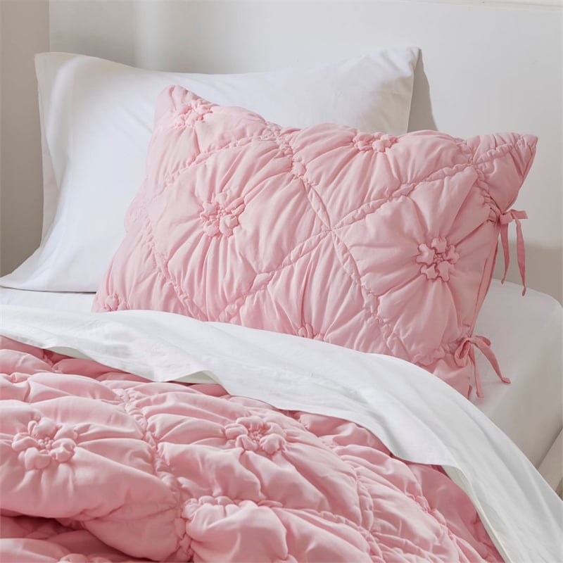 Olliix Intelligent Design Lily Twin Comforter Set Microfiber in Pink