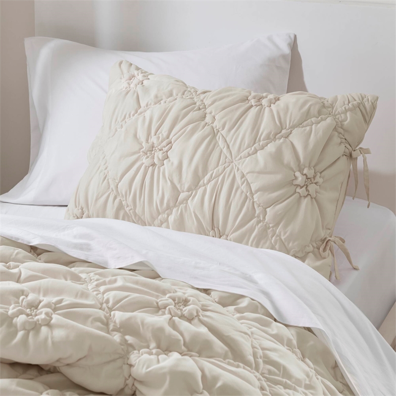 Olliix Intelligent Design Lily Twin Comforter Set Microfiber in Ivory