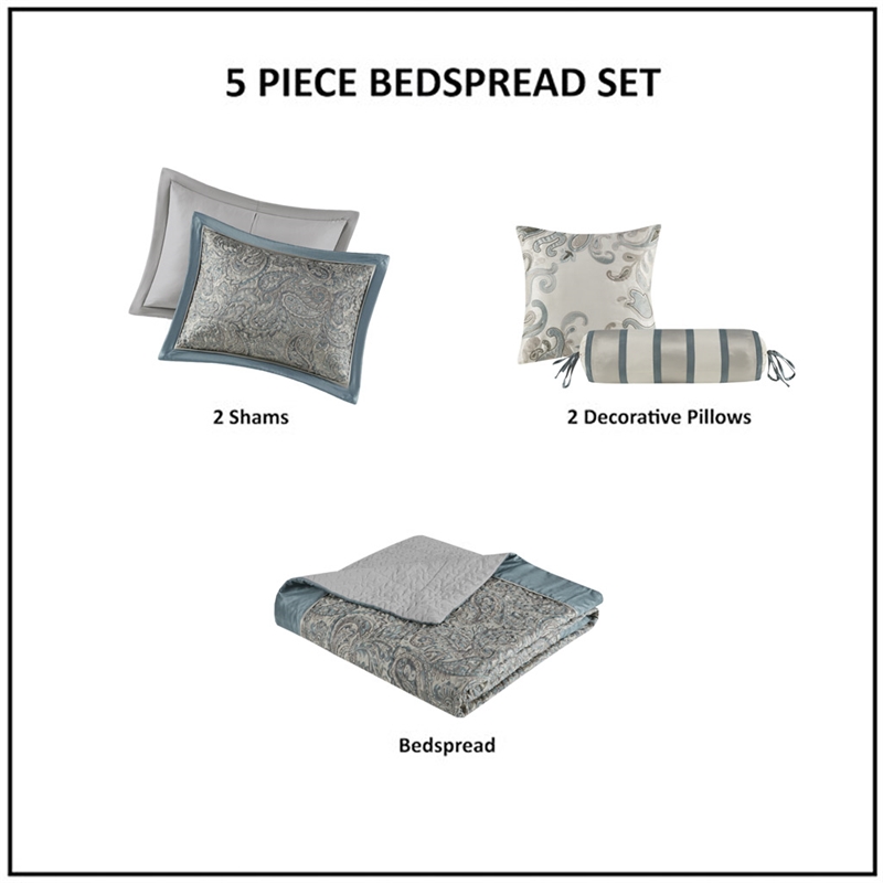 Olliix Madison Park Aubrey King Bedspread Set Cotton in Teal