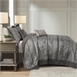 Olliix Madison Park Bellagio King Bedspread Set Microfiber in Grey