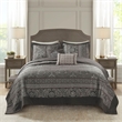 Olliix Madison Park Bellagio King Bedspread Set Microfiber in Grey
