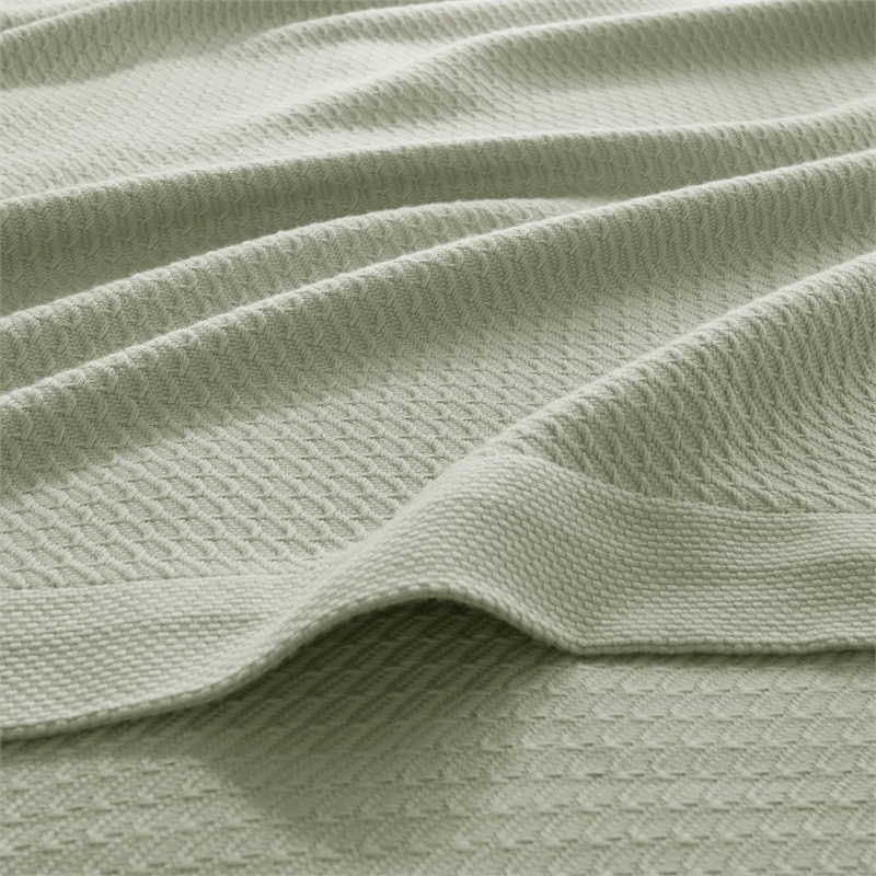 Olliix Madison Park Egyptian Cotton Twin Blanket Cotton in Sage Green