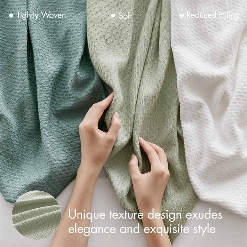 Olliix Madison Park Egyptian Cotton Twin Blanket Cotton in Sage Green