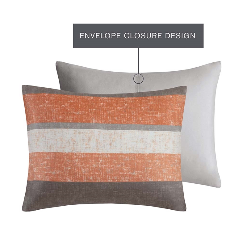 Olliix Madison Park Essentials Jaxon Twin Comforter Set Polyester in Coral/Grey