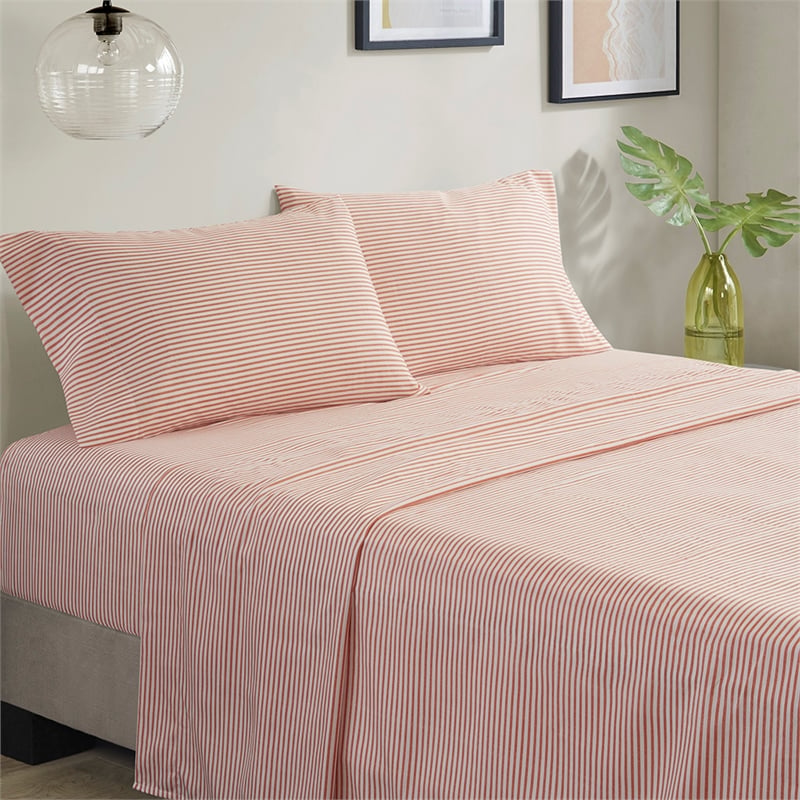 Olliix Madison Park Essentials Jaxon Full Comforter Set Polyester in Coral/Grey
