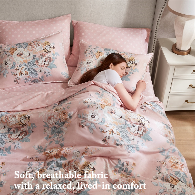 Olliix Madison Park Essentials Heather King Comforter Set Polyester in Pink