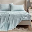 Olliix Madison Park Essentials Heather King Comforter Set Polyester in Soft Blue