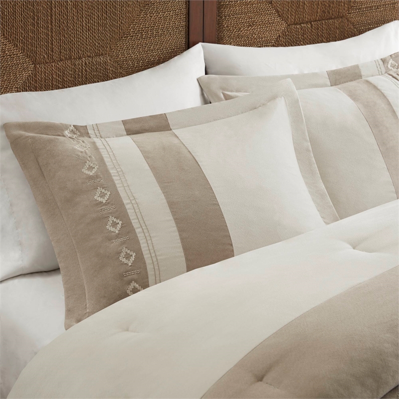 Olliix Woolrich Sutherland King Comforter Set Polyester in Taupe