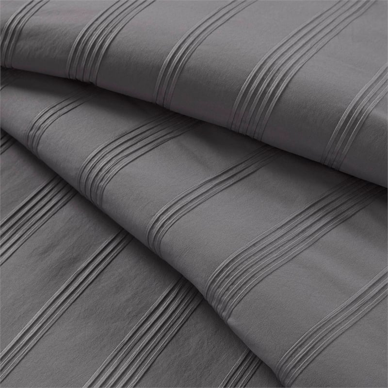 Olliix Super Listing Logan King Duvet Set Polyester in Charcoal